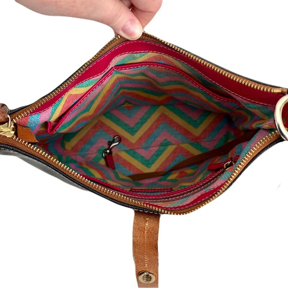 Dooney & Bourke Black and Brown Textured Leather ‘Claremont’ Hobo Bag